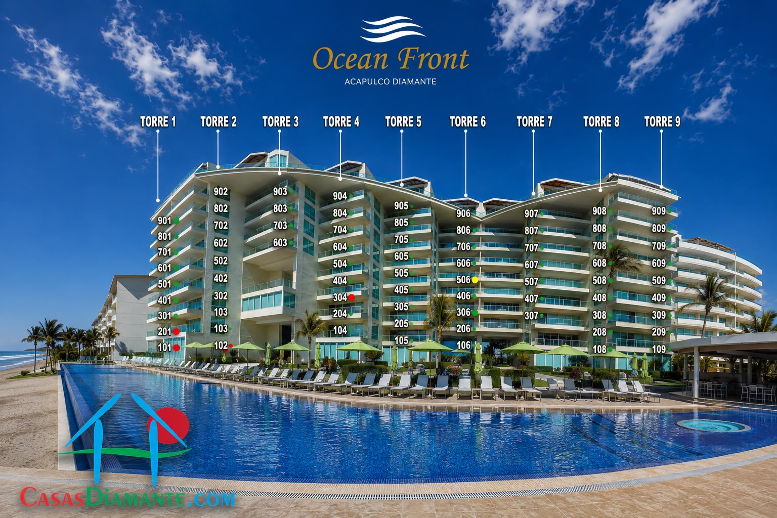 Ocean Front - Distribución torres 1